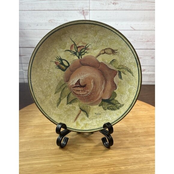 Cheri Blum Anto Rose Salad Plate Bowl 10” Diameter Stoneware Vintage Kirklands - Picture 7 of 7